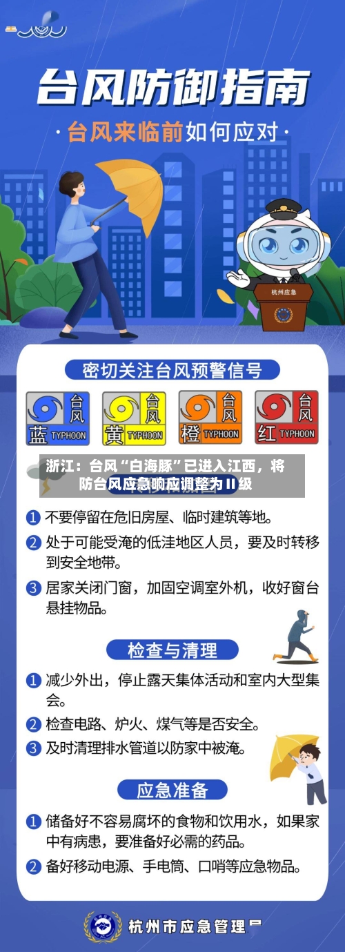 浙江：台风“白海豚”已进入江西	，将防台风应急响应调整为Ⅱ级-第3张图片