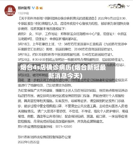烟台4s店确诊病历(烟台新冠最新消息今天)