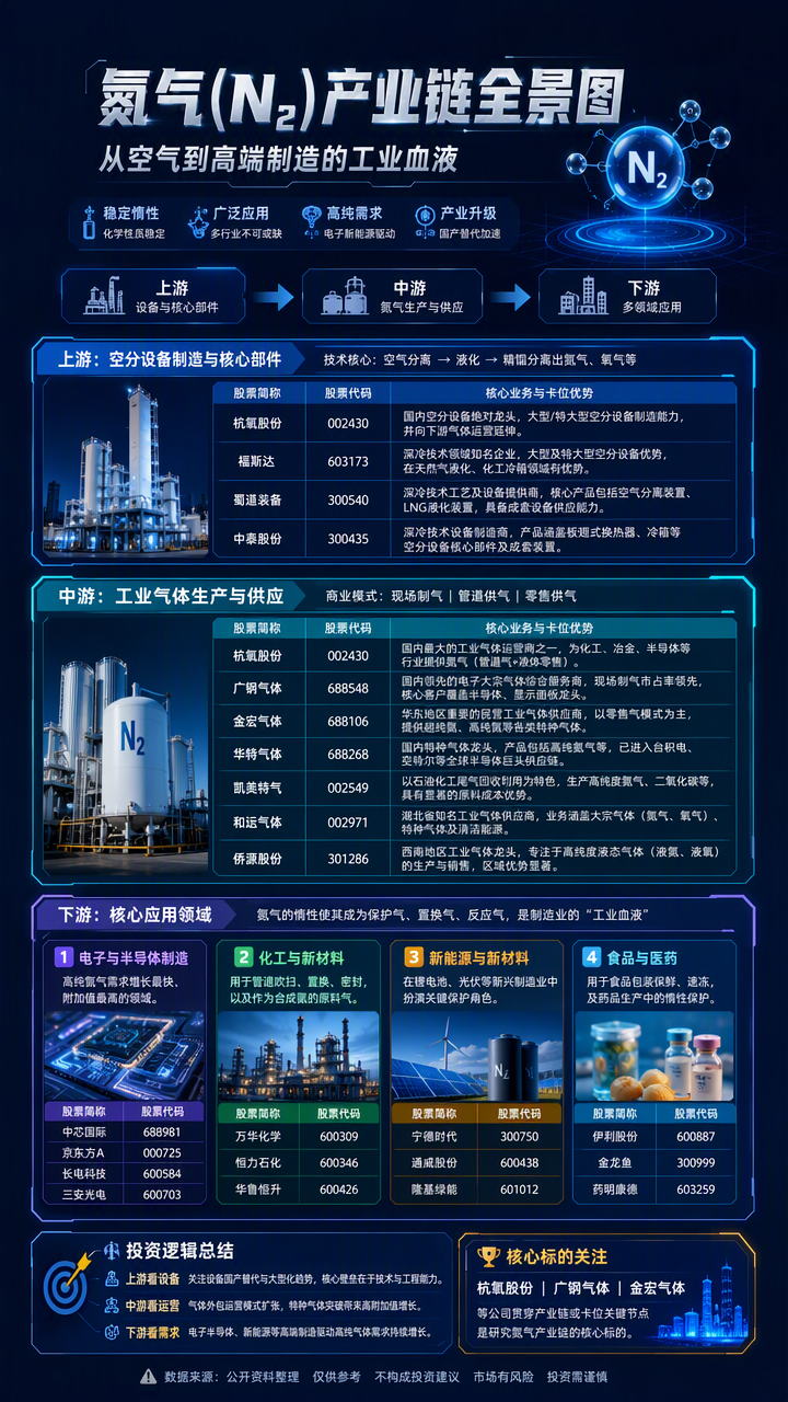 【现货异动】氮气30天上涨42.27%！食品电子需求回暖+装置检修供应收紧	，液氮报价飙升